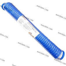 Шланг воздушный спиральный  с быстросъемным соединением 8х12мм, РU, 10м